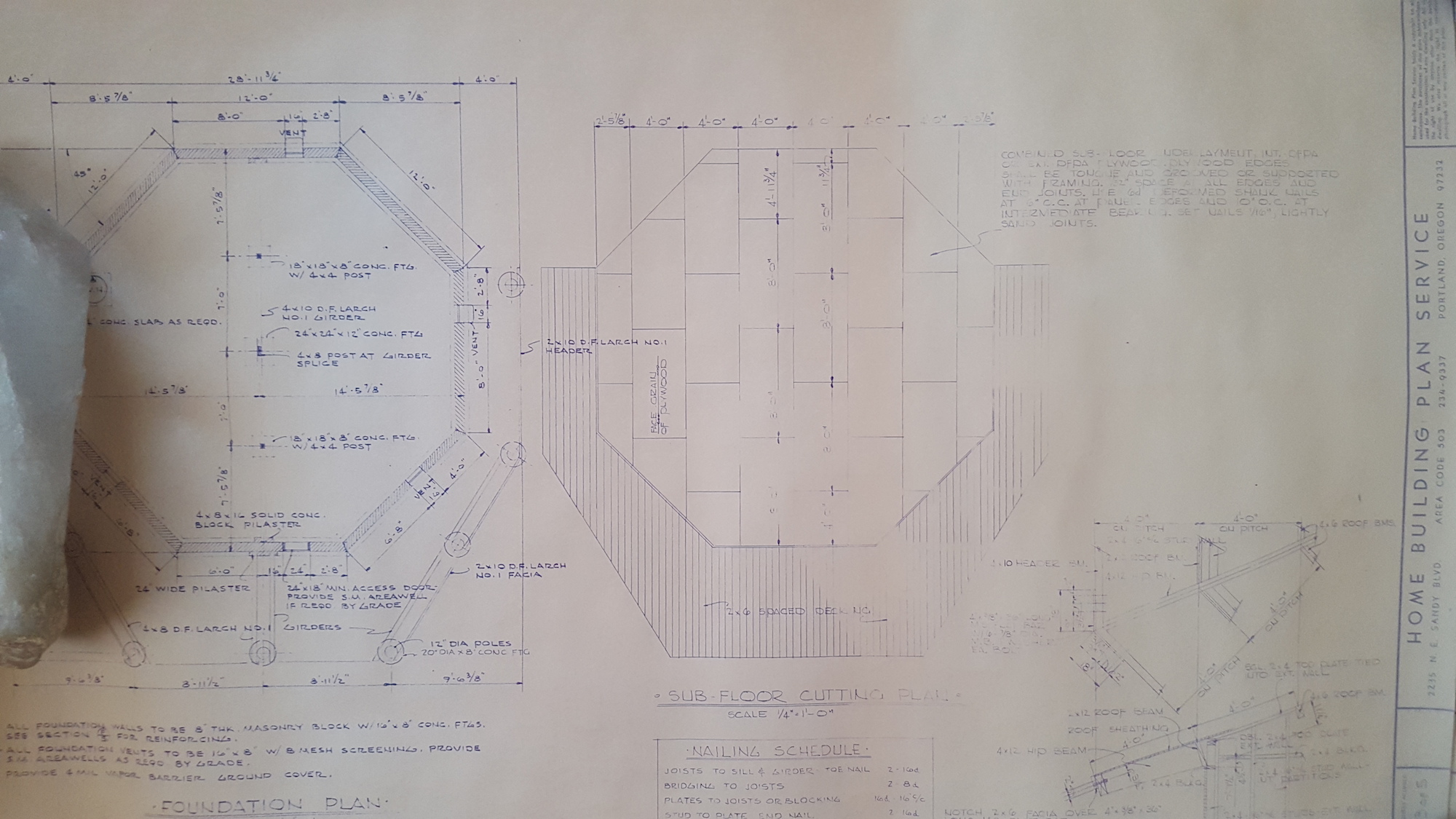 A page from 1968 plans detailing insulated floor panels.